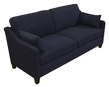 Load image into Gallery viewer, Serta Carmina Contemporary Upholstered 75" Living Room Sofa, Modern Couch for Two or Three, High Plush Seat Cushions and Back Pillows, Easy Assembly, Navy Blue