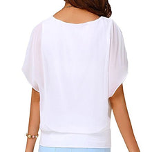 Load image into Gallery viewer, VIISHOW Women's Loose Casual Short Sleeve Chiffon Top T-Shirt Blouse Light Blue XL