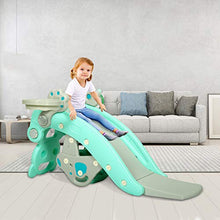 Load image into Gallery viewer, Kinbor Baby 4 in 1 Rocking Horse Slide Set Toddler Climbing and Animal Rocker with Basketball Hoop and Ferrule Indoor and Outdoor for Boys and Girls