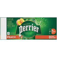 Load image into Gallery viewer, Perrier Peach Flavored Carbonated Mineral Water, 8.45 fl oz. Slim Cans (10 Pack)