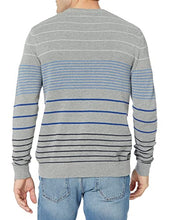 Load image into Gallery viewer, Goodthreads Men's Soft Cotton Multi-Color Striped Crewneck Sweater, Grey Gradient, X-Large