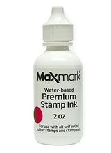 Load image into Gallery viewer, MaxMark Premium Refill Ink for self Inking Stamps and Stamp Pads, Crimson Red Color - 2 oz.