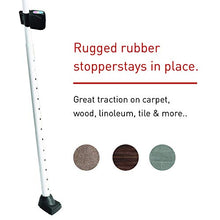 Load image into Gallery viewer, Securityman 2-in-1 Door Security Bar with Alarm & Sliding Door Stopper Security Bar with 120db Loud Alert Siren - Durable & Rugged Iron, Sturdy on Most Floors & Windows (Protects Against Scratches)