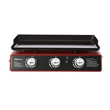 Load image into Gallery viewer, Royal Gourmet PD1301R 24-Inch 3-Burner Portable Table Top Gas Grill Griddle, 25,500 BTUs, Red