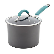 Load image into Gallery viewer, Rachael Ray Cucina Hard Anodized Nonstick Sauce Pan/Saucepan with Lid, 3 Quart, Blue