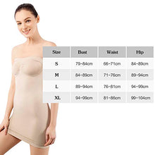 Load image into Gallery viewer, MD Women's Strapless Full Body Slip Shaper Seamless Smoother Tube Slip Under Dresses,Nude,Large