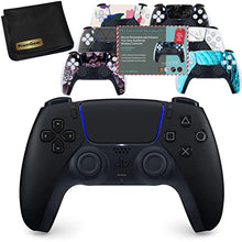 Load image into Gallery viewer, Midnight Black Sony DualSense Wireless PS5 Controller for Playstation 5, Bundled with PS5 Controller Skin Voucher & PremGear Cleaning Cloth