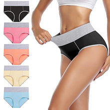 Load image into Gallery viewer, wirarpa Women's Cotton Underwear High Waist Briefs Ladies Soft Breathable Panties Full Coverage Underpants 5 Pack Small