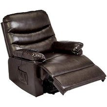 Load image into Gallery viewer, JC Home Sabadell Wall-Hugger Power-Lift Recliner with Faux-Leather Upholstery, Burnt Brûlée