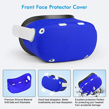 Load image into Gallery viewer, Relohas Oculus Quest 2 Accessories Set, Touch Controller Grip Leather Cover, Front Face Protector Cover, Silicone Face Cover with Lens Protective Cover, Protect Your VR in All Aspects(4PCS, Navy-Blue)