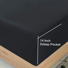 Load image into Gallery viewer, AKK Ultra Soft Brushed Microfiber Sheet Set 14" Deep Pocket, Queen 4 Piece Hypoallergenic Sheets Black, Wrinkle Free Durable