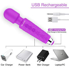 Load image into Gallery viewer, Powerful Vibrate Wand Massager with 20 Magic Vibration Modes Whisper Quiet Waterproof Personal Handheld Cordless for Neck Shoulder Back Body Massage Sports Recovery & Muscle Aches