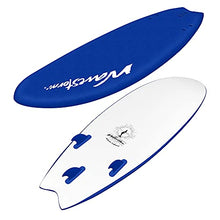 Load image into Gallery viewer, Wavestorm -Soft Top Foam 5'6" Surfboard/Fish Swallow Tail Surfboard for Beginners and All Surfing Levels Youth Complete Set Includes Leash and Multiple Fins, Blue (AZ21-WSSF560-BLU-1PK)
