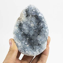 Load image into Gallery viewer, Beverly Oaks Huge A-Grade Blue Celestite Crystal Egg - Celestite Stone for Meditation, Reiki and Crystal Healing (9.6 oz -CelEgg03)