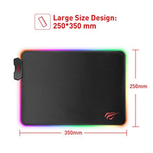 Load image into Gallery viewer, havit RGB Gaming Mouse Pad Soft Non-Slip Rubber Base Mouse Mat for Laptop Computer PC Games (13.8 X 9.8 X 0.16 inches, Black)