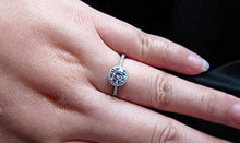 Load image into Gallery viewer, Yuren Womens Vintage White Diamond Silver Engagement Wedding Band Ring (US Code 10)