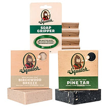 Load image into Gallery viewer, Dr. Squatch Basic Squatch Forest Pack - Pine Tar and Birchwood Breeze - Handmade Bar Soap With Organic Oils, Soap Gripper and Saver