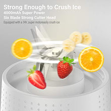 Load image into Gallery viewer, LaHuko Blender Portable Blender Personal Size Blender Juicer Cup for Juice Crushed-ice Smoothie Shake with Six Blades, 4000mAh USB Rechargeable, Blender for Outdoor Picnic Travel Gym