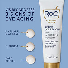 Load image into Gallery viewer, RoC Retinol Correxion Under Eye Cream for Dark Circles & Puffiness, Daily Wrinkle Cream, Anti Aging Line Smoothing Skin Care Treatment, 0.5 oz (Packaging May Vary)