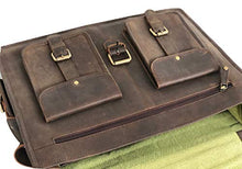 Load image into Gallery viewer, vintage crafts Leather Handmade 18 Inch Messenger Bag Briefcase Rustic Full Grain Computer Satchel Best Laptop Bag Brown Office Crossbody Shoulder Bag for Men and Women