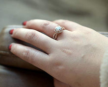 Load image into Gallery viewer, AllenCOCO Halo Engagement Rings 14k Gold Plated 1.25ct Simulated Diamond Wedding Rings (R6.5)