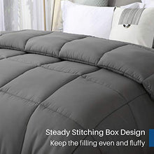 Load image into Gallery viewer, Oubonun All Season Queen Comforter Summer Cool Soft Quilted Down Alternative Duvet Insert with Corner Tabs,Luxury Fluffy Reversible Hotel Collection (Grey, Queen)