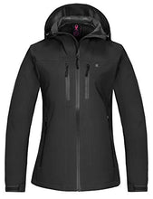 Load image into Gallery viewer, Little Donkey Andy Women's Waterproof Shell Jacket Hooded Breathable Windbreaker Rain Coat for Hiking, Black X-Small