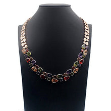 Load image into Gallery viewer, Vanessa Rose Gold Multi Gemstone Jewelry Sets for Women,Sparkling Garnet Amethyst Morganite Peridot Topaz (Necklace)