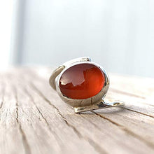 Load image into Gallery viewer, Red Aqeeq Stone Sterling Silver For Women Ring | Yemeni Red Aqeeq Handmade | AlAliGems Size 8