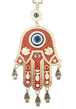 Load image into Gallery viewer, Betterdecor Red Hamsa Evil Eye Protection Almulet Hanging Decoration (with a Pouch)