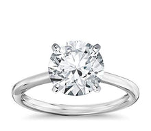 Load image into Gallery viewer, 14K Solid White Gold 3.0 Carat Solitaire CZ Engagement Ring, Size 6