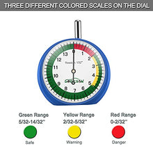 Load image into Gallery viewer, GODESON Tire Tread Depth Gauge, Dial Type Tire Tread Depth Gauge Professional for Motorcycle, car,Truck and Bus,Easy Reading Tire Tread Depth Gauge in 32nds