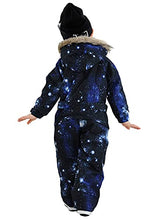Load image into Gallery viewer, SNBOCON Kids Waterproof Colorful One Piece Coveralls Ski Suits Snowsuits Winter Jumpsuits Snowboarding (120cm,UNV)