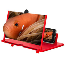 Load image into Gallery viewer, 12" Screen Magnifier for Cell Phone, HD Mobile Phone Magnifier 3D Projector Screen for Movie Video Gaming, Foldable Phone Stand Accessories with Screen Amplifier, Fits All Smartphones (Red)