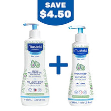 Load image into Gallery viewer, Mustela Baby Bath Time Gift Set - Baby Skin Care Essentials with Natural Avocado - Contains Hydra Bebe Body Lotion 10.14 fl. oz. & Gentle Cleansing Gel 16.9 fl. oz. - 2 Items Set
