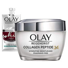 Load image into Gallery viewer, Olay Regenerist Collagen Peptide 24 Face Moisturizer with Vitamin B3, Fragrance Free, 1.7 Oz + Whip Face Moisturizer Travel/Trial Size Gift Set