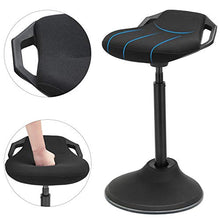 Load image into Gallery viewer, SONGMICS Standing Desk Chair 24.8-34.6 Inches, Adjustable Standing Stool, Sitting Balance Chair, Comfortable and Breathable Seat, Black UOSC02BK