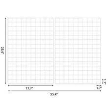 Load image into Gallery viewer, SONGMICS Grid, Set of 2, 25.6" x 17.7", Photo Display, Metal Mesh Decor, Multifunctional Hanging Picture Wall, DIY, S Hook, Clips, Hemp Cord, White , 25.6”L x 17.7”W