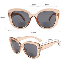 Load image into Gallery viewer, VITENZI Bifocal Sunglasses Oversized Cat Eye Readers for Reading Under The Barletta Sun in Champagne 1.50