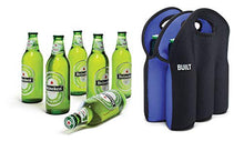 Load image into Gallery viewer, BUILT Six-Pack Soft-Grip Insulated Neoprene Beer Bottle Carrier Tote Black 6P-BLK