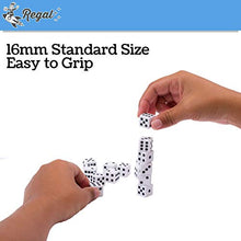 Load image into Gallery viewer, Regal Games - 6-Sided Urea Game Dice Set - Standard 16mm Size - 100 Count - White - Perfect for Group Events, Bulk Buying