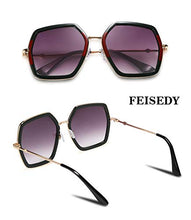 Load image into Gallery viewer, FEISEDY Women Large Hexagon Inspired Sunglasses Fashion Irregular Design Style Geometric B2503