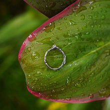 Load image into Gallery viewer, Sterling Silver Rainbow Moonstone Ring"Dew" READY TO SHIP, moonstone engagement ring,delicate ring,tiny stone ring, twig ring with stone