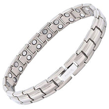 Load image into Gallery viewer, MagnetRX® Women's Ultra Strength Magnetic Therapy Bracelet - Arthritis Pain Relief & Carpal Tunnel Titanium Magnetic Bracelets for Women - Adjustable Length with Sizing Tool (Silver)