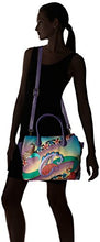 Load image into Gallery viewer, Anna by Anuschka Women's Genuine Leather Large Expandable Tote | Hand Painted Original Artwork | Paisley Collage Eggplant