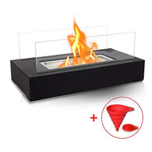 Load image into Gallery viewer, BRIAN & DANY Ventless Tabletop Portable Fire Bowl Pot Bio Ethanol Fireplace Indoor Outdoor Fire Pit in Black w/Fire Killer and Funnel