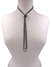 Load image into Gallery viewer, MGR MY GEMS ROCK! BjB 4MM Petite Faceted Cut Hematite Beaded Endless Infinity Long Necklace, Approx. 70-Inch Long.