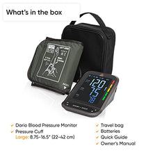 Load image into Gallery viewer, Dario Blood Pressure Monitor Gen2 - Automatic Digital BP Machine with Large Backlit Display Upper Arm Meter and Large Cuff for Accurate Home Use, with Carrying Case (Large 8.75-16.5 in (22-42cm))