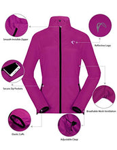 Load image into Gallery viewer, J.CARP Women's Packable Windbreaker Jacket, Super Lightweight and Visible, Outdoor Active Cycling Running Skin Coat, Purple L