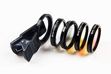 Load image into Gallery viewer, ORPHEK LENS – 2020 Kit for Smartphones – 4 Included: Macro, CPL 37mm Polarized, 15,000k Orange, 20,000k Yellow – For ALL smartphone models: iphone, samsung, huawei, google pixel, tablets and more!